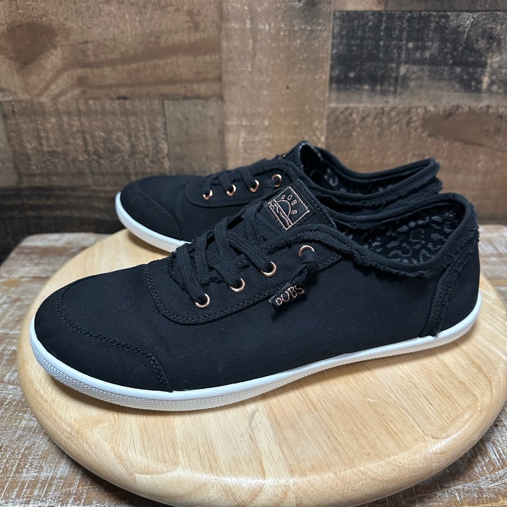 Skechers BOBS B Cute Sneaker Women Sz 10 Black Canvas Casual Comfort Shoe 33492 - Picture 2 of 8